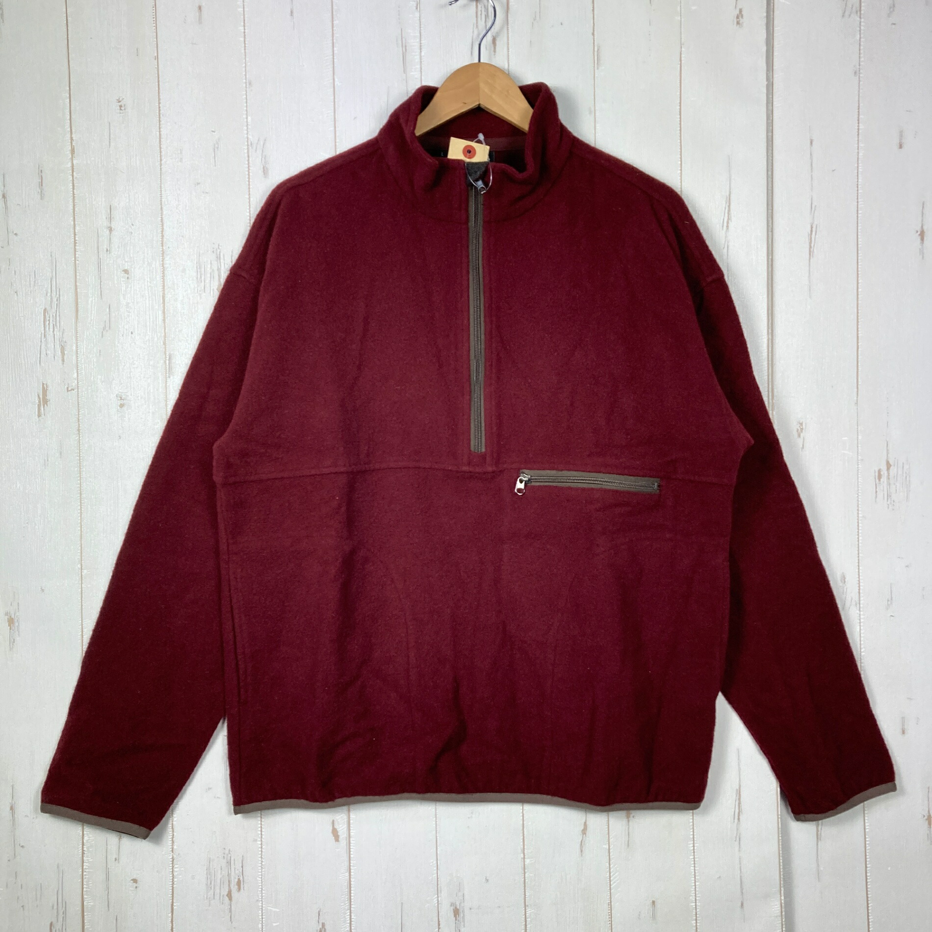 【Men L レッド系】 Axesquin ( アクシーズクイン ) ウールフリース プルオーバー Wool Freece Pullover 軽edition バーガンディ 希少カラー 入手困難 moonlightgearコラボ ウール ウェア トップス アウ