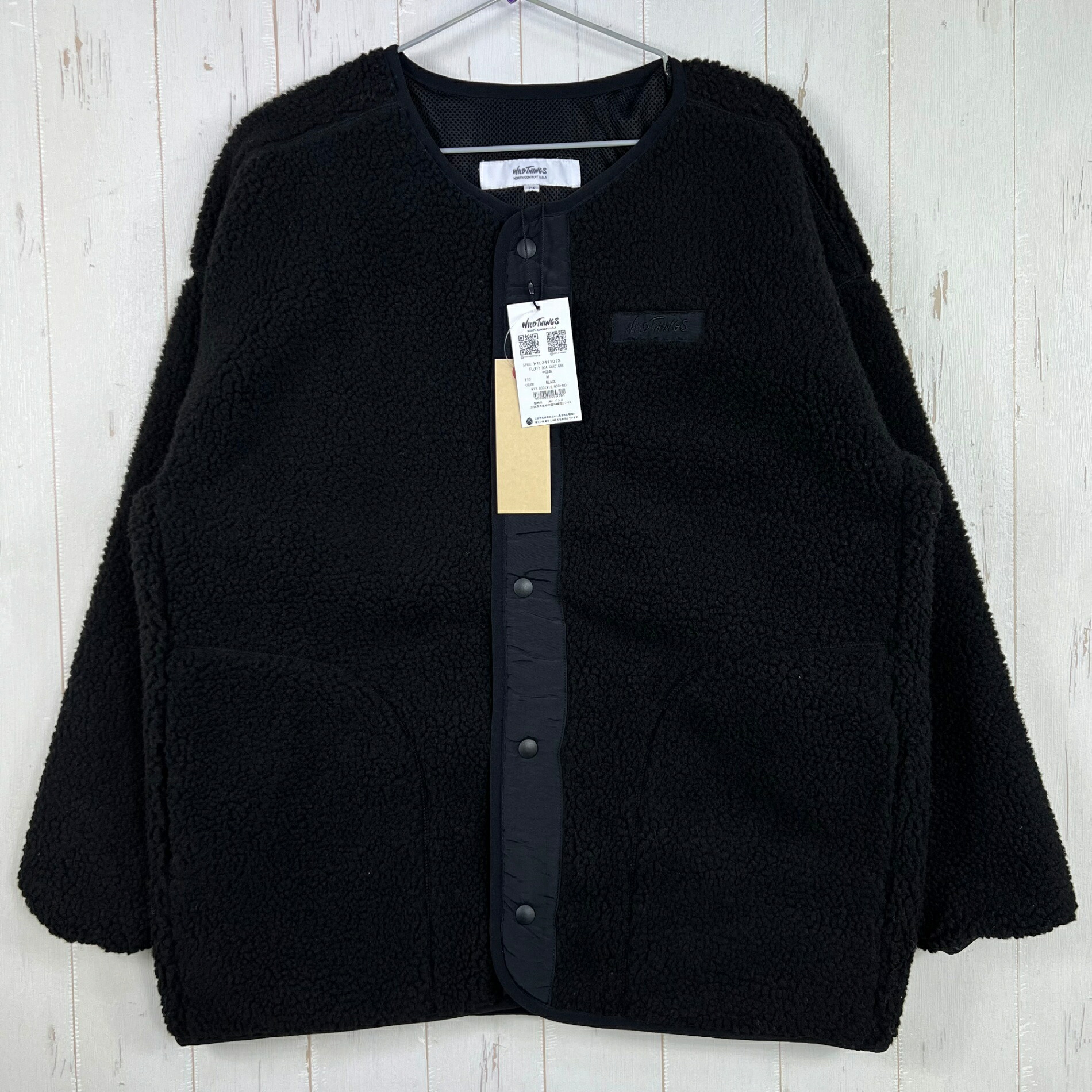 【Women\u0027s M 黒いこと系】 Wildthings ( ワイルドシングス ) フラッフィー ボア ジレー Fluffy Boa Cardigan WTL24110IS BLACK z00056181 BLACK フリース アウター 上衣 トップス ウェ
