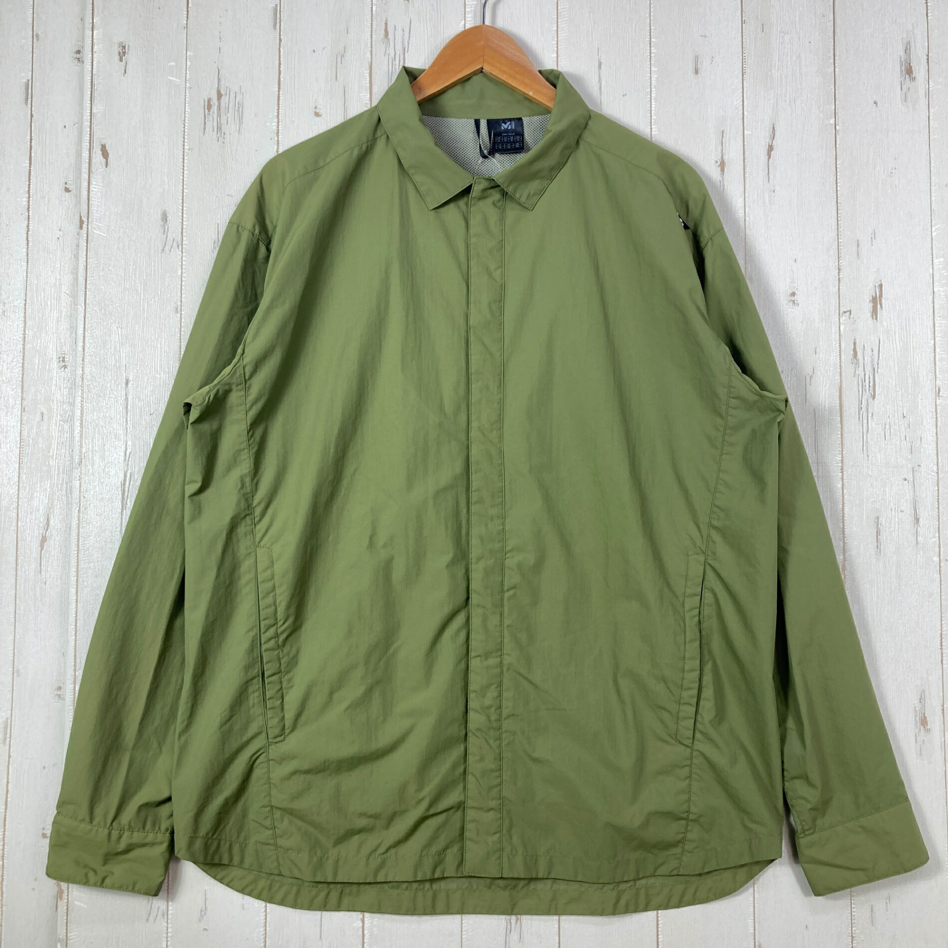 【Men\u0027s XL 緑であること系】 Millet ( ミレー ) ブリーズバリヤー プルオーバー上衣 Breathebarrier Shirt Jacket ナイロン お召しもの トップス 肌付き プルオーバー ロングスリーブシャツ 化繊 z00056475  化繊 ロング掏摸 スポーツ・アウトドア-スポーツウェア・アクセサリー-スポーツ用インナー