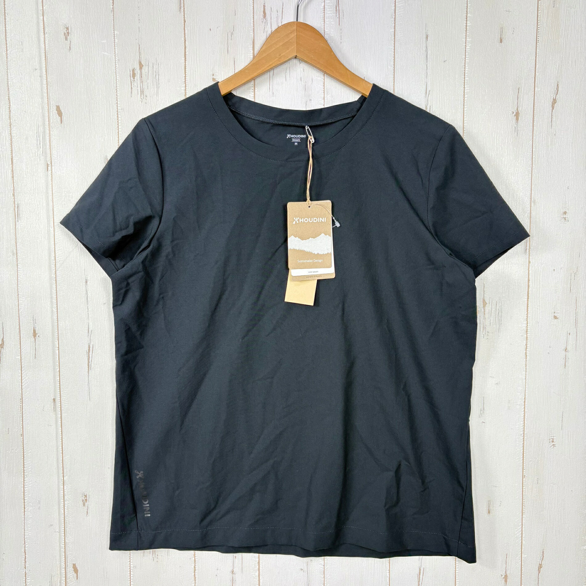 【Women\u0027s M 黒いこと系】 Houdini ( フーディニ ) ウィメンズ 取りまかなう 紅茶 W\u0027s Cover Tee 840016 TRUE BLACK z00055978 TRUE BLACK 化繊 遊撃手衣袂ティーシャツ 労働者の一団のど首 下着類 プルオーバー