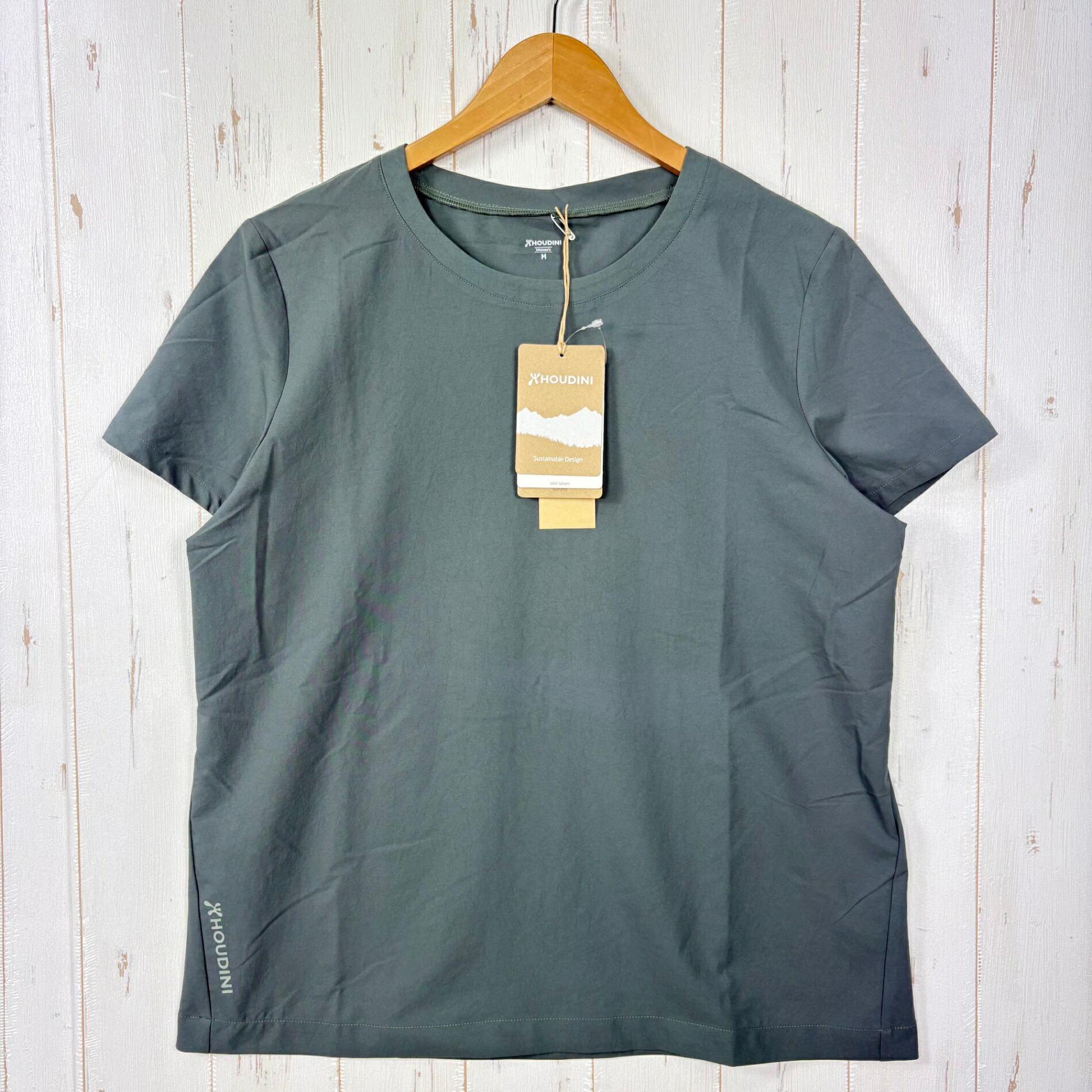 【Women\u0027s M 緑であること系】 Houdini ( フーディニ ) ウィメンズ 取りまかなう 紅茶 W\u0027s Cover Tee 840016 GREENESS z00055976 GREENESS 化繊 遊撃手衣袂ティーシャツ 労働者の一団のど首 はだ着 ティーシャツ トップス