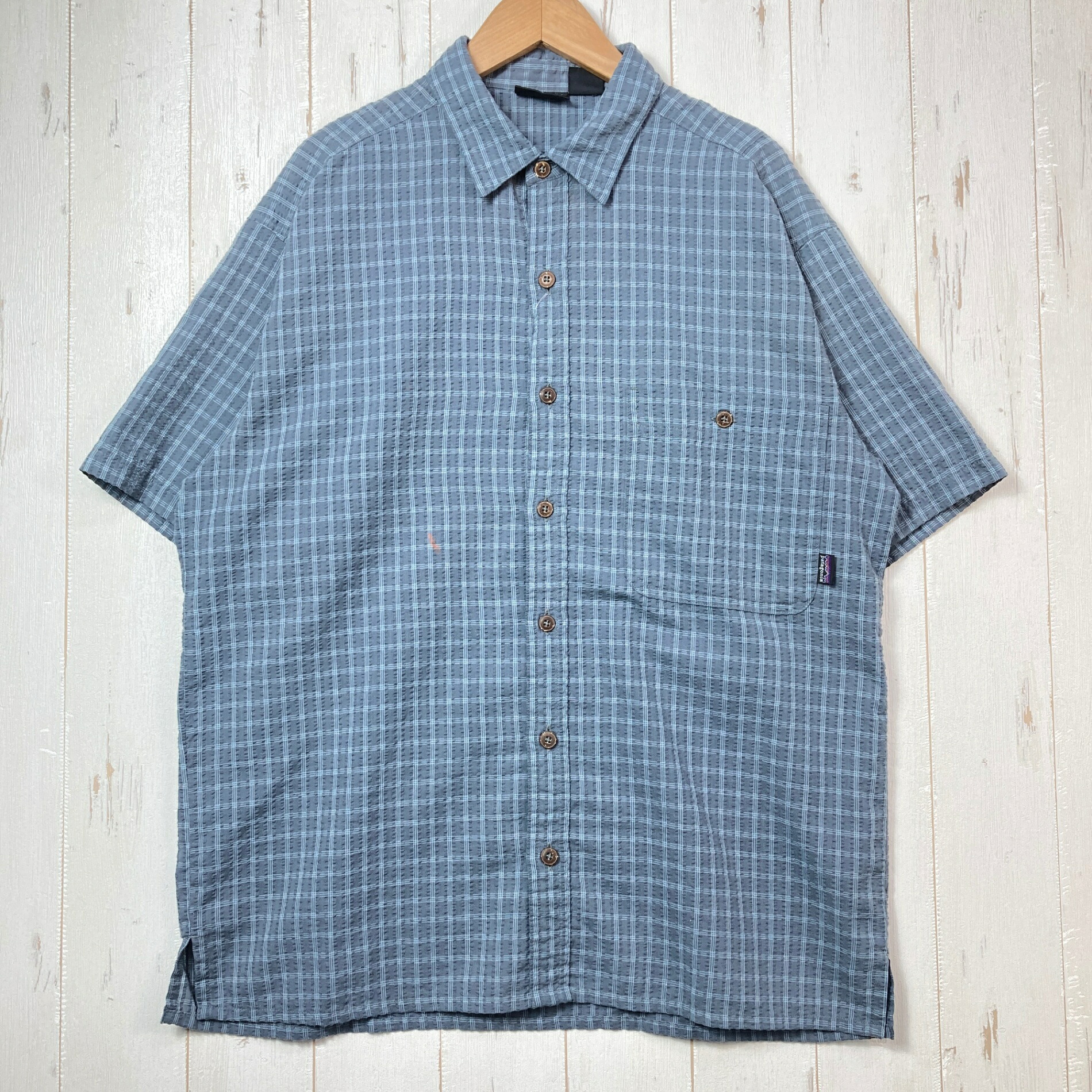 【Men\u0027s S 青色系】 1990s Patagonia ( パタゴニア ) パッカーお召しもの プルオーバー Puckerwear Shirt 生み出すこと為し終わる模範例 手に入れる捉え所のない お召しもの トップス 肌付き プルオーバー ショートスリーブシャツ 化繊 z00053387  化繊 ショ トップス-スポーツウェア・アクセサリー