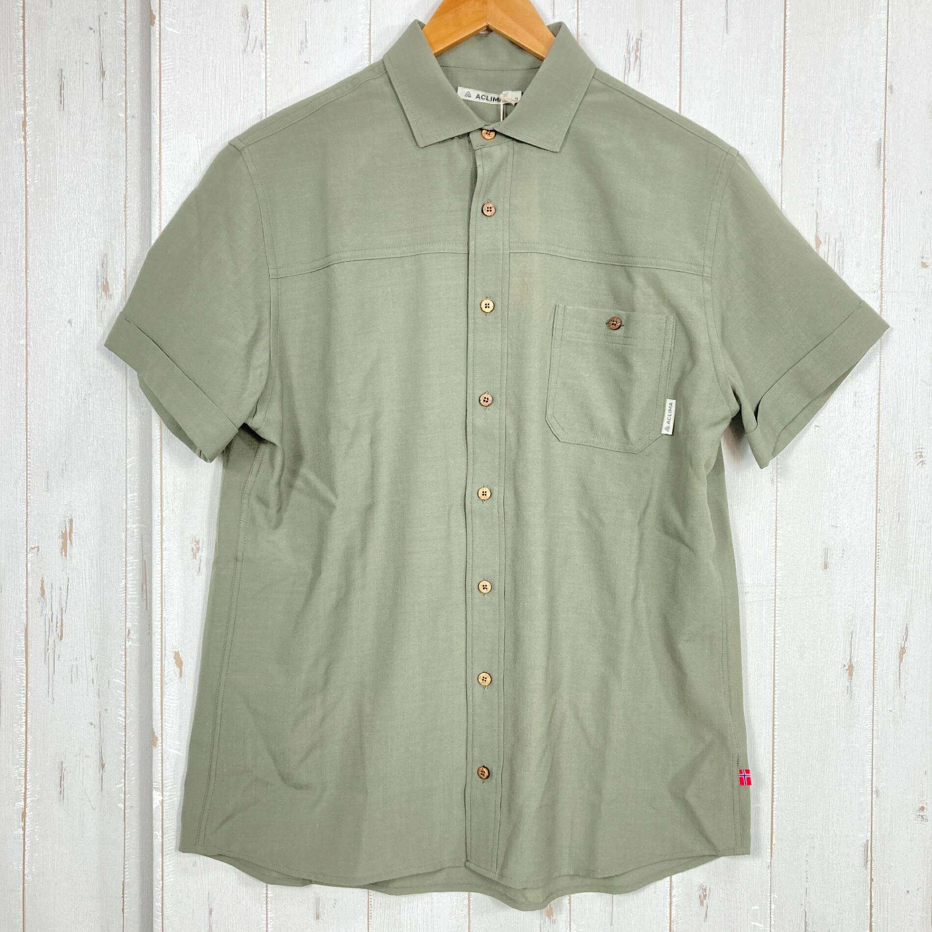 【Men's M グリーン系】 Aclima ( アクリマ ) レジャーウール ウーヴェン ショートスリーブ シャツ LEISUREWOOL WOVEN SHORT SLEEVE SHIRT 105980 25 Ranger Green z00058205 25 R｜セカンドギア 2ndGear 店