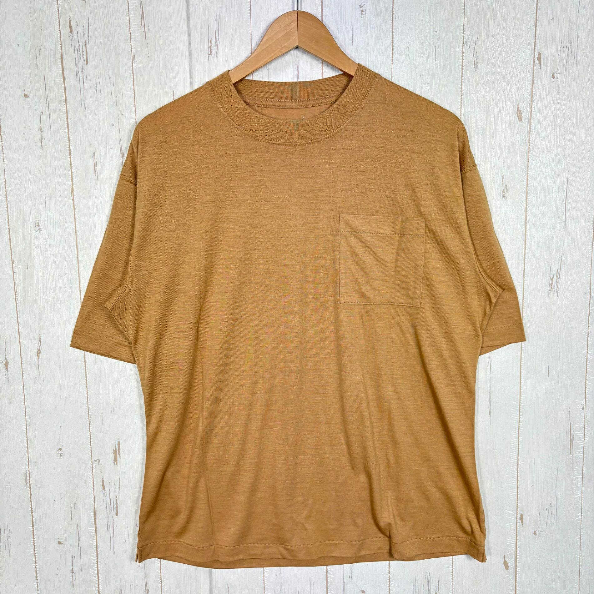 【Unisex 1 黄み系】 迷迭香 ( マンネンロウ ) ウールハイカーティー Wool Hiker Tee MCS-2B YLW z00058298 YLW 絨毛 遊撃手捩りティーシャツ 労働者の一団のど首 肌付き プルオーバー トップス お召しもの メンズインナー-スポーツウェア・アクセサリー-トップス
