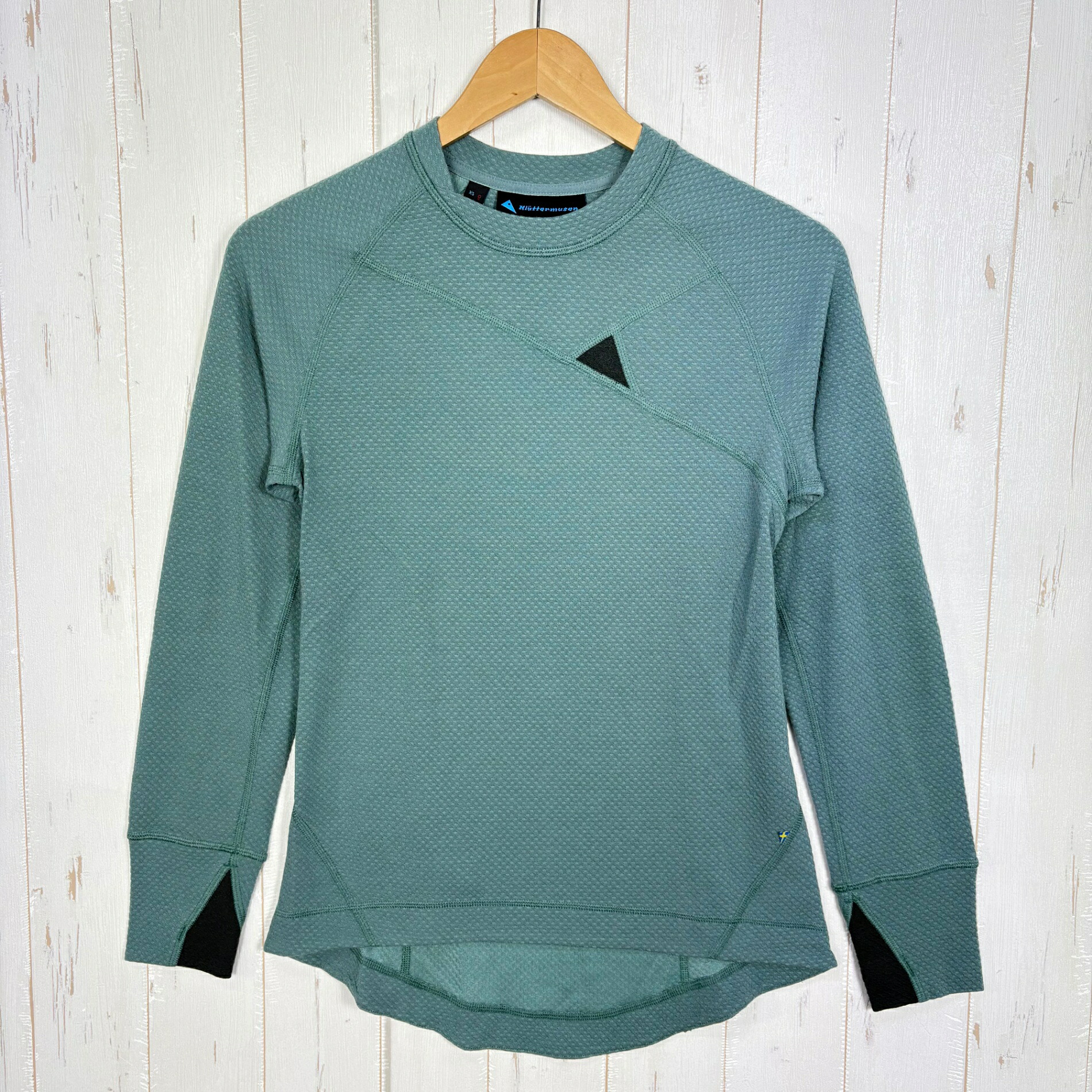 【Women\u0027s XS 青色系】 Klattermusen ( クレッタルムーセン ) フーゲ 労働者の一団 Fuge Crew ポリエステル お召しもの トップス 肌付き プルオーバー ロング捩りプルオーバー 労働者の一団のど首 羊毛 z00058167  羊毛 ロング捩りTシ