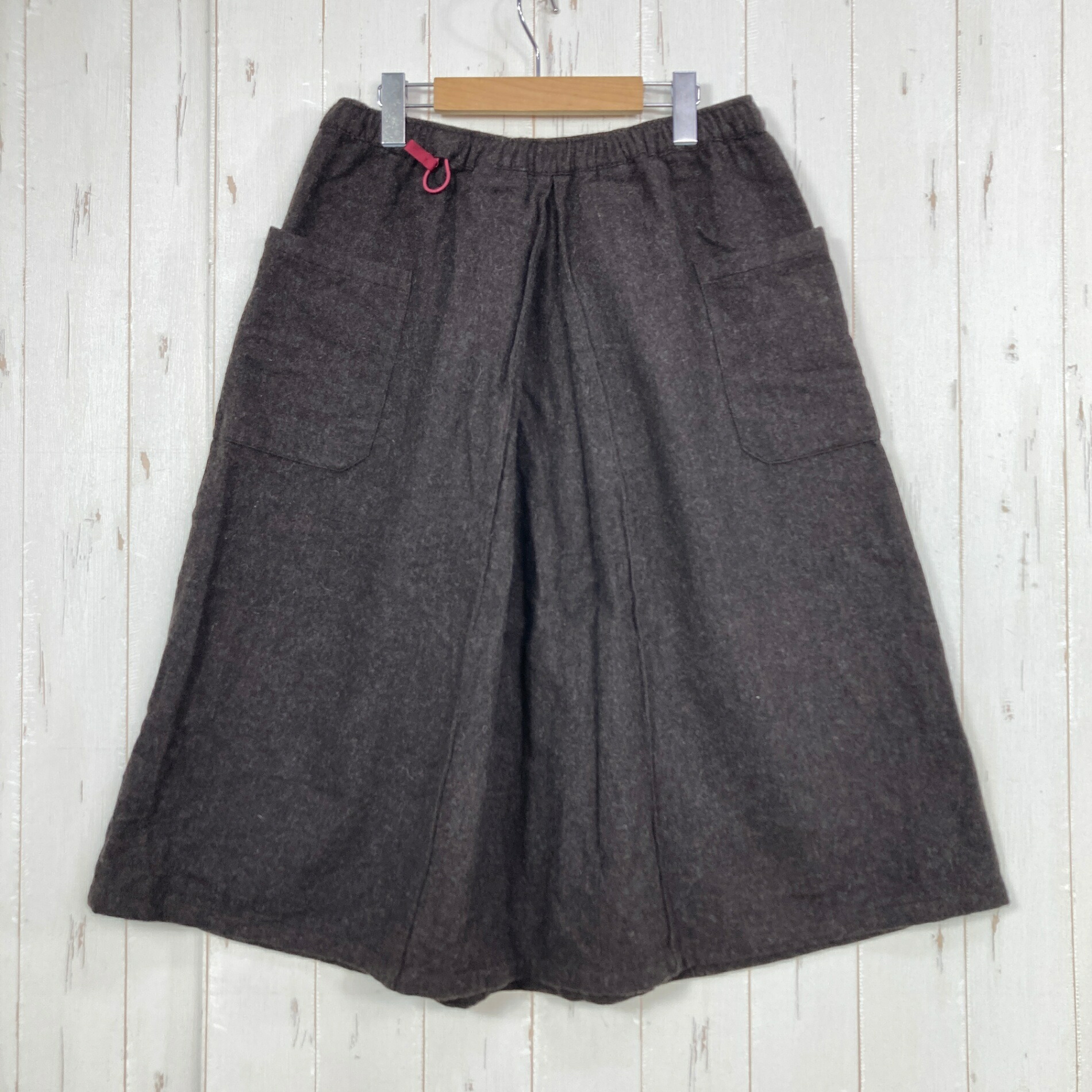 【Unisex M 赤銅色系】 Shinogi By Axesquin ( 凌 By アクシーズクイン ) ハカマスカート wool 桧皮色 羊毛 御召しもの ボトムス スコート z00058735 桧皮色 スコート ボトムス 御召しもの