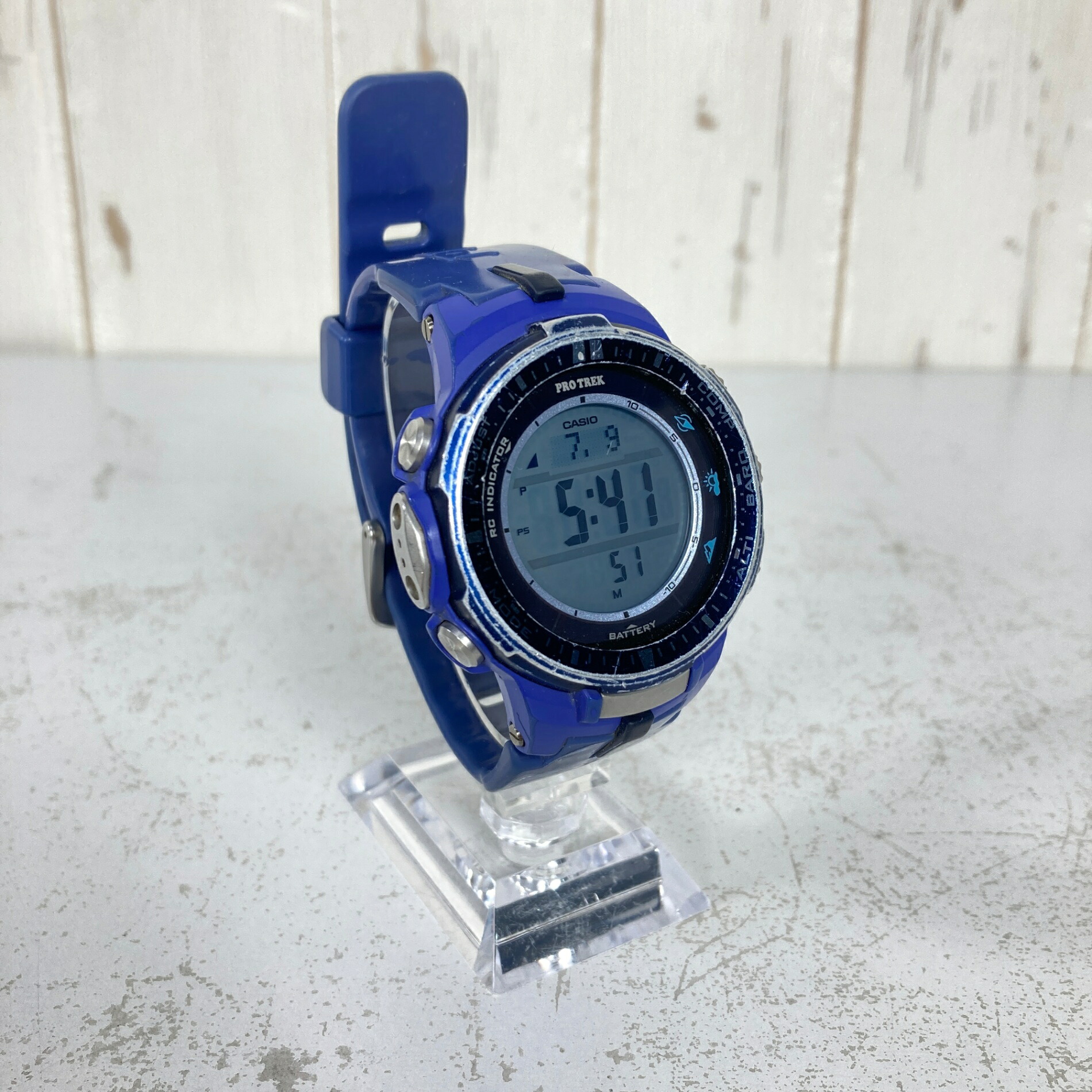 【OneSize ブルー系】 Pro Trek By Casio ( プロトレック By カシオ ) PRW-3000 スリムライン 電波ソーラー トリプルセンサーVer.3搭載 電子機器 精密機器 アウトドアウォッチ 時計 z00059856 アウトドアウォッ|セカンドギア 2ndGear 店