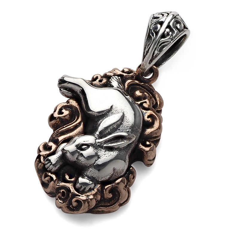 メンズ ペンダント 兎 うさぎ シルバー925 シルバーアクセサリー pe2228 赤雲 ペンダントトップ トップのみの商品 9,471円