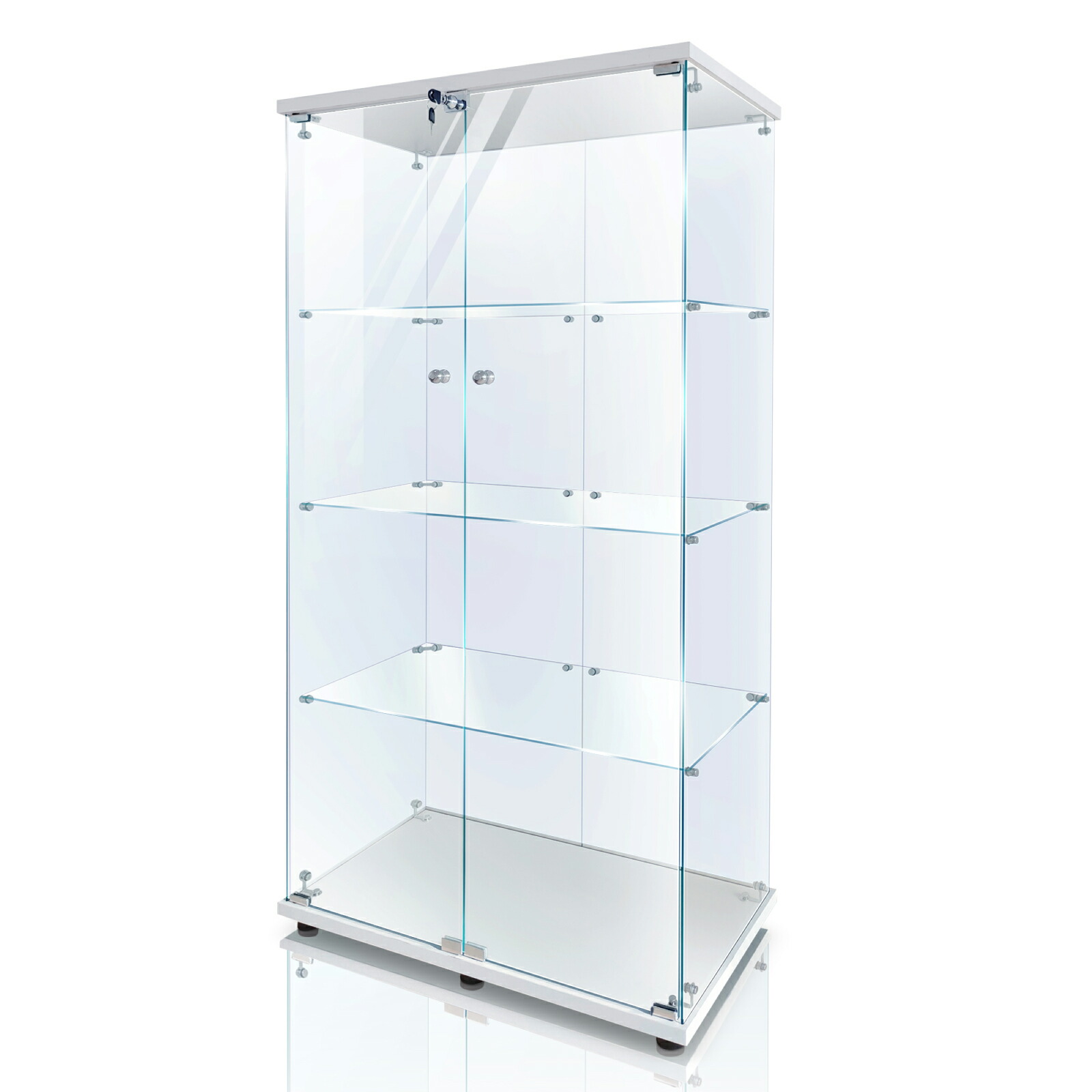 楽天市場】【生活グッズラボ】ガラスケース 2段両扉タイプ(鍵付き) 幅