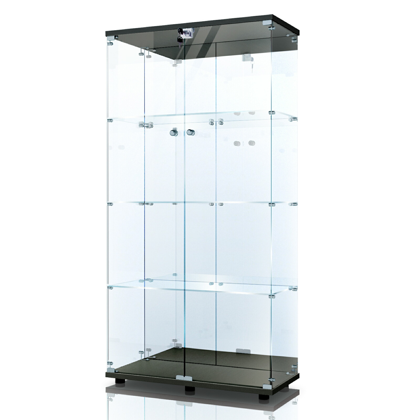 楽天市場】【生活グッズラボ】ガラスケース 4段両扉タイプ(鍵付き) 幅