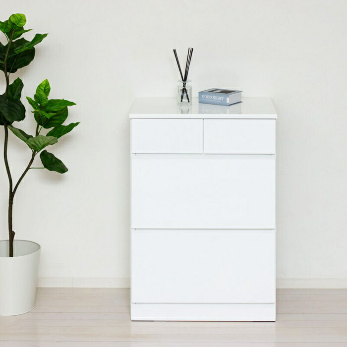 チェスト 幅60cm 完成品 3段 ホワイト 白家具 引出し収納 リビング収納 電話台 FAX台 スライドレール 衣類収納 洋服収納 引き出し おしゃれ 北欧 カントリー 子供部屋 一人暮らし ひとり暮らし