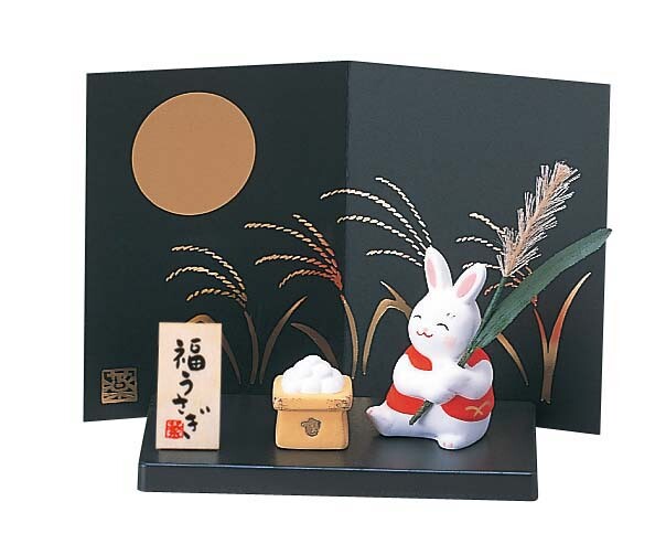 置物 錦彩 十五夜うさぎ お月見 小 置き物 飾り物 オブジェ ディスプレイ ミニチュア 兎 ウサギ かわいい 和雑貨 和風 和モダン 和テイスト 和室 レトロ 可愛い コンパクト 小ぶり Educaps Com Br