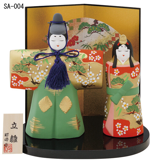 雅錦彩 立雛（大） ひな人形 日本製 陶器 レトロ 置物 オブジェ 飾り物 置き物 和モダン 和風 和雑貨 国産 和テイスト 和室 かわいい おしゃれ 雛人形 小さい コンパクト 女の子 ひな祭り