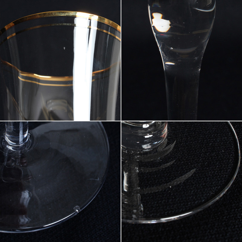 ワイングラス ガラス 4点セット 薄いキッチン用品 食器 調理器具 フォーマル カジュアルを問わず 幅広いシーンで活躍します ギフト カジュアル プレゼント ゴールドライン シンプル 高級感 ギフト おしゃれ 薄い ナイススタイル シャンパングラス フォーマル