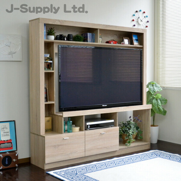 楽天市場 送料無料 55インチ対応 テレビ台 ハイタイプ 壁面家具 オーク 50型 壁面収納 大容量 収納 木製 おしゃれ Tvボード Avボード テレビラック Tv台 Tvボード スタイリッシュ モダン 北欧 ナイススタイル