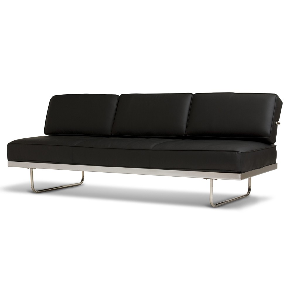 送料無料 ソファ 3人掛け ＜ル・コルビジェ＞ LC5ソファ ソファー 3人掛け 三人掛け sofa 3P おしゃれ おうち時間 ロビー エントランス 高級感 ビジネス 会議室 待合室 ブラック ホワイト シンプル アームレス 肘なし 肘掛けなし ステンレススチール 本革 レザー｜ナイススタイル 115,500円