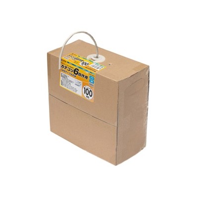 カテゴリ6ＵＴＰ単線ケーブルのみ　100ｍ　ライトグレー　ＫＢ－Ｔ6Ｌ－ＣＢ100Ｎ 18,137円