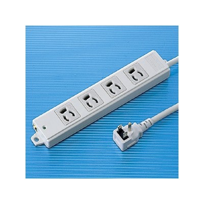 工事物件タップ　Ｌ型プラグ　3Ｐ・4個口・5ｍ　抜け止めタイプ　マグネット付　エココード採用　ＴＡＰ－ＫＥ4Ｌ－5