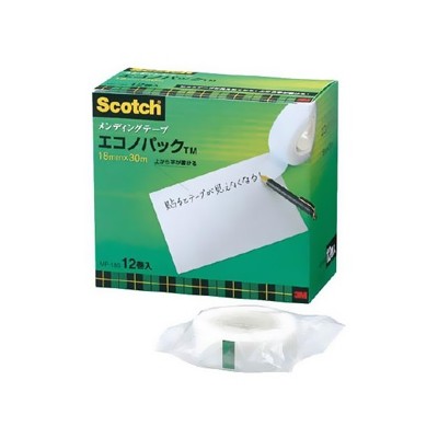 スコッチ メンディングテープ　エコノパック　18ｍｍ×30ｍ　12巻入　ＭＰ－18Ｓ 書類の補修・補強・修正などに Scotch