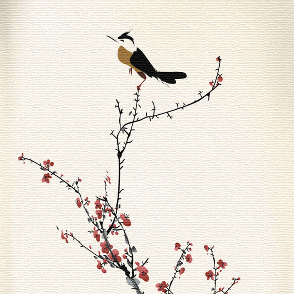 梅の花とうぐいすのファブリックボード XLサイズ（100cm×100cm） ウォールアート 壁掛け おしゃれ 北欧 モダン 新築祝い 開店祝い 結婚祝い お洒落 玄関 寝室 リビング 応接室