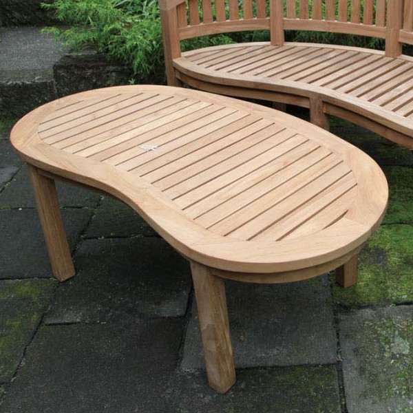バナナテーブル 単品 チーク 木製 ガーデンテーブル 机 テラス カフェ アウトドア おしゃれ モダン