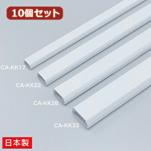 10個セット サンワサプライ ケーブルカバー(角型、ホワイト) CA-KK17X10 両面テープ付 壁面用ケーブルカバー ケーブル保護 4,714円