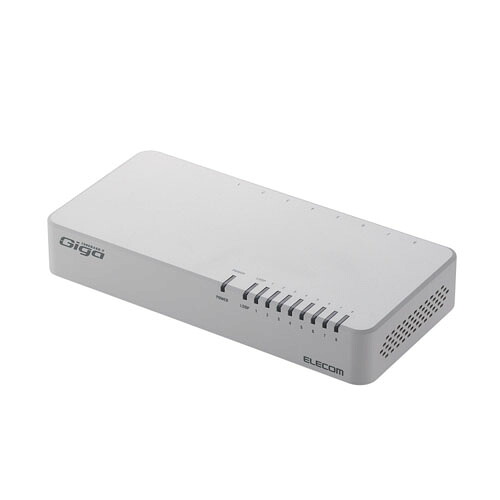 エレコム Giga対応スイッチングHub 8ポート プラスチック筐体 磁石付き 電源内蔵モデル ホワイト EHC-G08PN2-JW