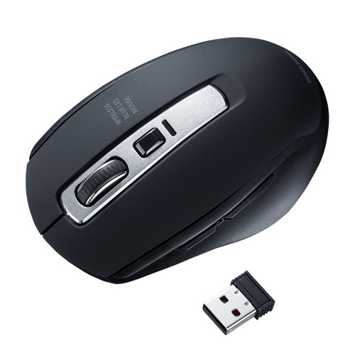 【5個セット】 サンワサプライ ワイヤレスブルーLEDマウス MA-WBL161BKX5｜ナイススタイル