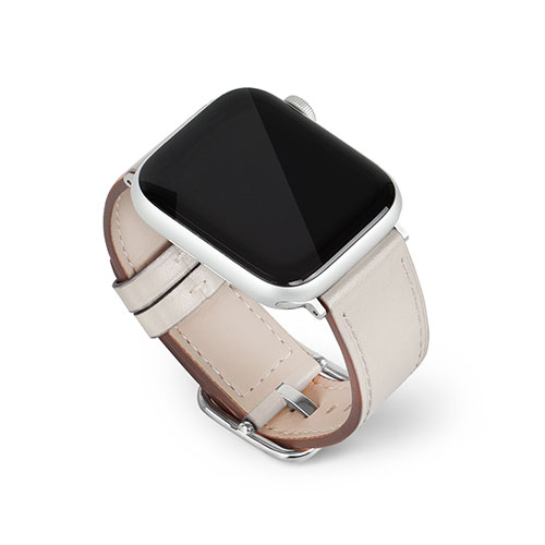 EGARDEN スクエアバックル本革バンド for Apple Watch 49/45/44/42mm ウォームグレー EG24862AWGR