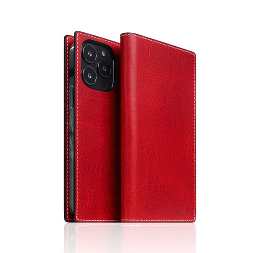 SLG Design Badalassi Wax case for iPhone 13 Pro 手帳型ケース レッド SD22119i13PRD|ナイススタイル