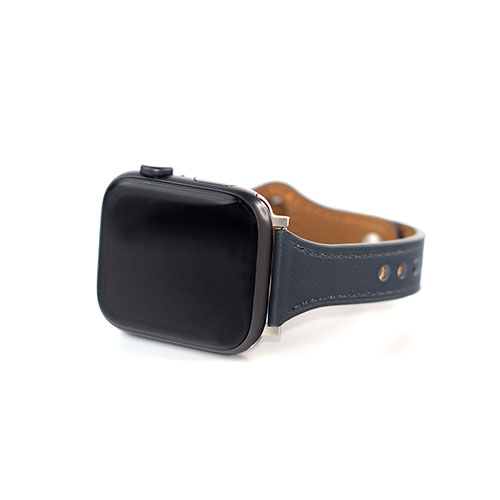 WEARPLANET Slim Line フラット本革バンド for Apple Watch 41/40/38mm Midnight Blue WP23213AWMB