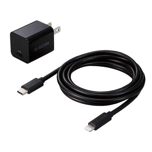 エレコム USB Power Delivery 20W AC充電器(C-Lightningケーブル付属) MPA-ACLP04BK 4,696円