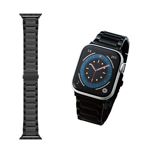 エレコム Apple Watch用プレミアムステンレスバンド(45/44/42mm) AW-44BDSS3BK