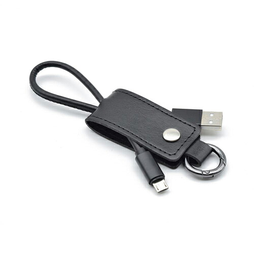 【10個セット】 日本トラストテクノロジー キーケース型microUSBケーブル (ブラック) KCMU-BKX10