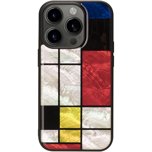 ikins アイキンス 天然貝ケース for iPhone 15 Pro Max Mondrian I25499i15PM
