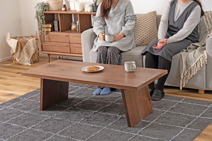 リビングテーブル ウォルナット 幅120cm 奥行55cm 木製 天然木 ローテーブル センターテーブル おしゃれ シンプル カフェ 北欧  ミッドセンチュリー モダン 高級感 ソファーテーブル テーブル