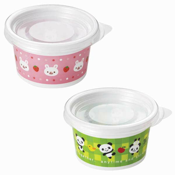 フタ付フルーツカップ パンダ＆うさぎ 6個入 【× 20個】