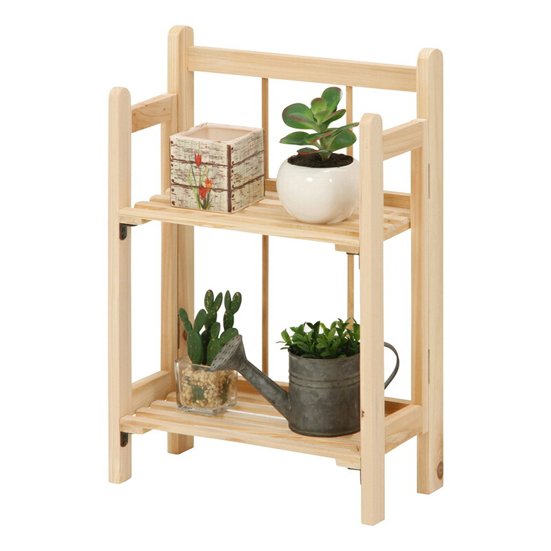 楽天市場 送料無料 6個入り フリーラック 2段 浅型 ナチュラル フラワースタンド プランタースタンド ガーデンラック フラワーラック 花台 玄関先 屋外 室内 ガーデニング 園芸 おしゃれ インテリア エクステリア ナイススタイル