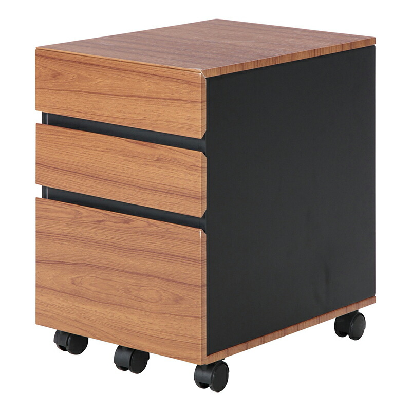 楽天市場】サイド ワゴン 3段 キャスター付 木製 天然木 オーク材