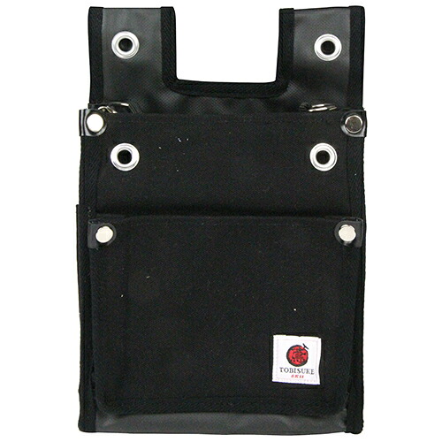 ＳＫ１１・帆布鳶用腰袋２段黒バックスリット・ＴＳＨ－２ＤＢＳ－ＢＫ