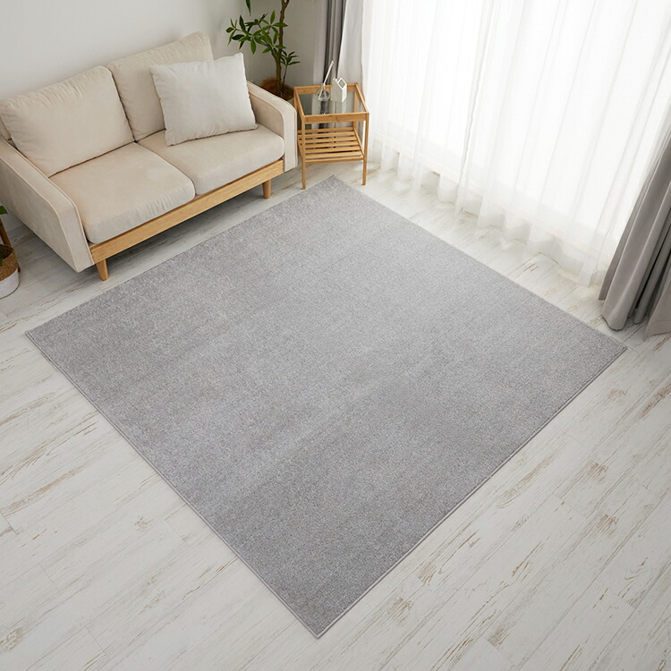 ラグカーペット 190x300cm グレー オアシス2 ラグマット 無地 シンプル 洗える 冷感 すべり止め 防ダニ 抗菌・防臭 低ホルムアルデヒド ホットカーペットカバー 床暖房対応 ひんやり 涼感 オールシーズン 一年中 リビング 春夏 ナイロン 長方形