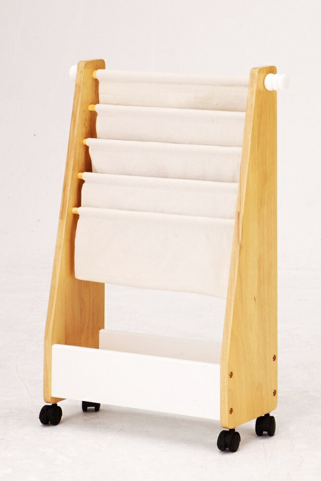 絵本ラック マガジンラック 絵本ラック 絵本棚 子供用 キャスター付き ナチュラル おもちゃ収納 おしゃれ キッズ絵本ラック 北欧 カントリー かわいい コンパクト 省スペース 子供部屋 男の子 女の子 絵本入れ Laoazim Com