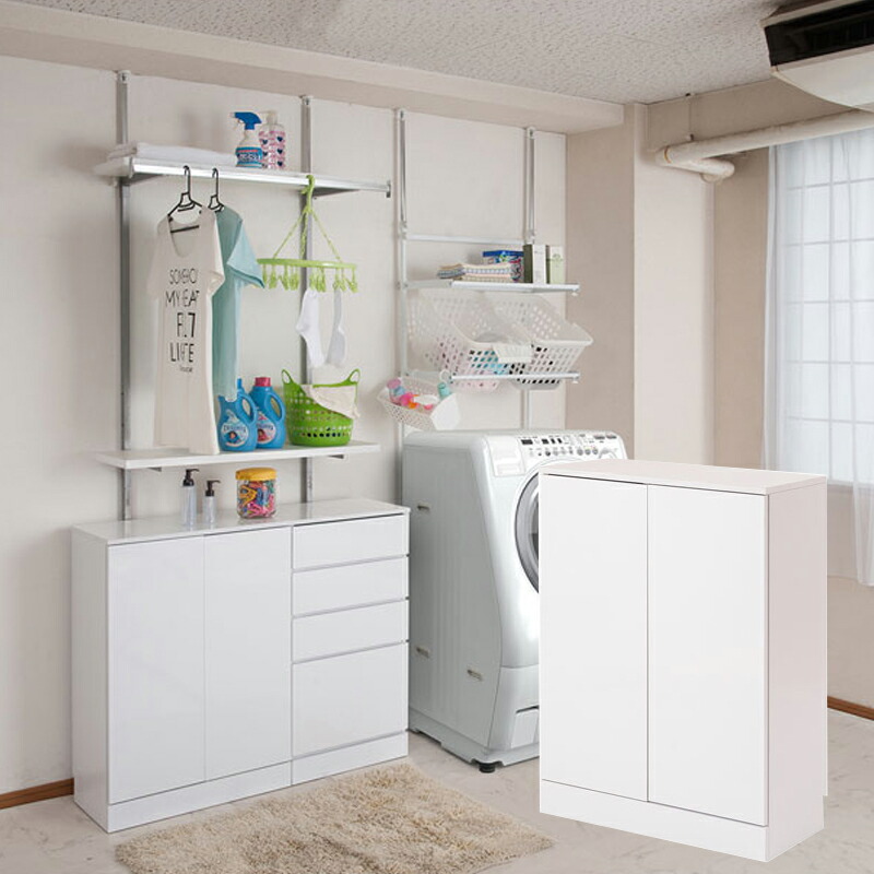 おしゃれ 白 ランドリー ボックス ラック 幅60 ランドリーラック 大容量 大容量 リビング ホワイト キャビネット サニタリー キッチン 隙間収納 省スペース ホワイト 収納棚 送料無料 キャビネット 省スペースランドリー収納 扉タイプ 幅60cm ランドリーラック サニタリー