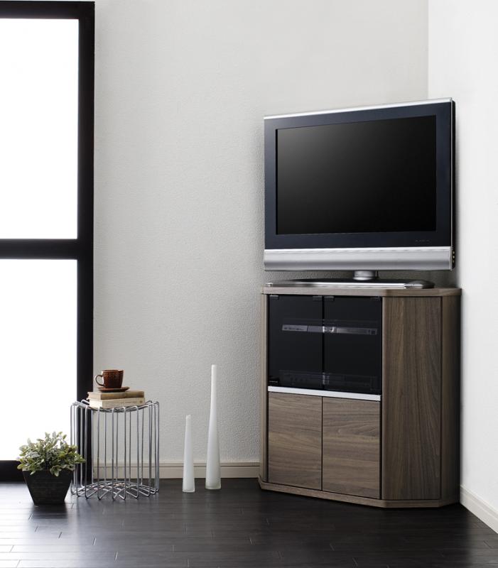 テレビ台 コーナー テレビボード キャスター付き ミドルタイプ 木製テレビ台 テレビラックTV台 TVボード 薄型 省スペース コンパクト ロータイプ コーナー用 三角 ベヌス スモールタイプ 32インチ AV収納 ウォールナットブラウン 一人暮らし (送料無料) 040500217｜ナイススタイル
