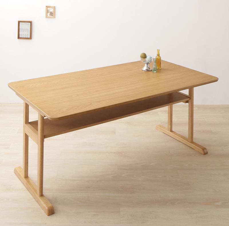 ダイニングテーブル 幅150cm 収納棚付き シンプル 北欧風 2本脚ダイニングテーブル 収納棚 食卓 ダイニング woda ヴォダ W150 二本脚テーブル 北欧デザイン 机 棚付き おしゃれ ナチュラル 作業台 角丸｜ナイススタイル