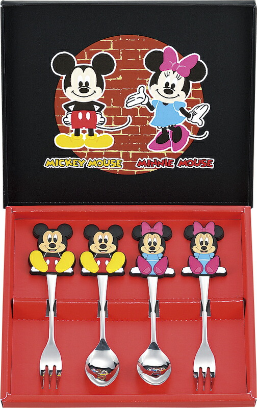 ダイカット スプーンフォーク4ピース ミッキーミニー かわいい ディズニー Disney キャラクター カトラリー 食器 贈り物 ギフト 誕生日 お祝い 記念品 贈答品 プレゼント 結婚祝い カラトリー キッズ 子ども 敬老の日 4周年記念イベントが