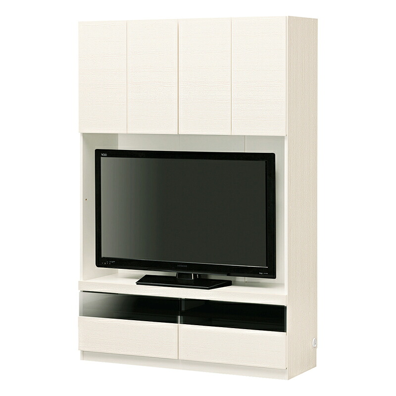 送料無料 壁面収納 テレビボード ハイタイプ 幅120cm 50インチ 50型 扉付き 引き出し付き リビングボード 壁面 収納 テレビボード ポルターレ 収納棚 リビング収納 木製 テレビラック TVラック AVボード AVラック ホワイト 白 木目 国産 日本製 シンプル モダン おしゃれ|ナイススタイル