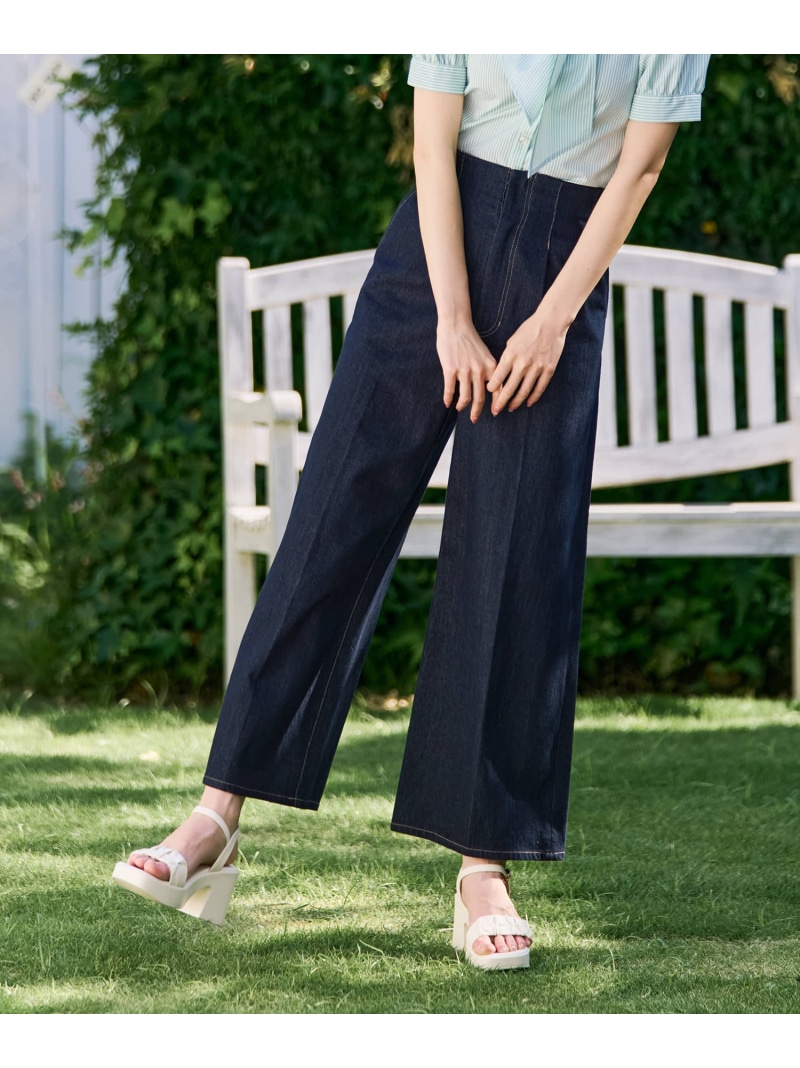 2025秋冬新作 バックレースアップワイドデニムパンツ 31 Sons de mode トランテアン ソン ドゥ モード パンツ その他のパンツ ブルー【送料無料】[ Fashion]