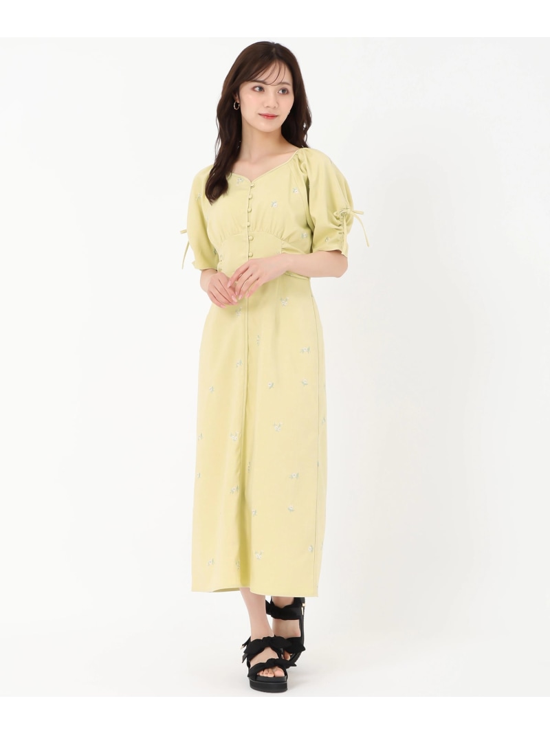 【SALE／30%OFF】2025春夏新作 刺繍ボリューム袖ワンピース 31 Sons de mode トランテアン ソン ドゥ モード ワンピース・ドレス ワンピース ブラック イエロー【RBA_E】【送料無料】[ Fashion]｜31 Sons de mode