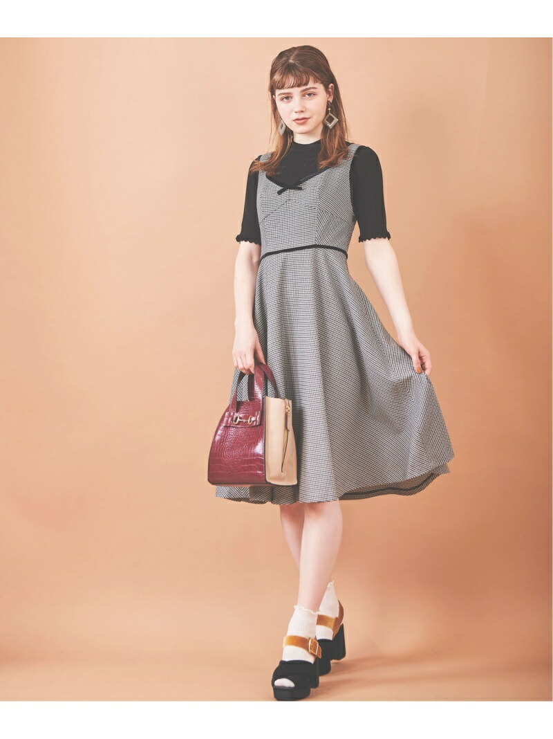 チェック柄フレアジャンスカ 31 Sons De Mode トランテアン ソン ドゥ モード ワンピース ワンピースその他 ブラック レッド 先行予約 送料無料 Rakuten Fashion Andapt Com